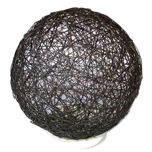 Metal Wire Ball Orb Abstract Sphere Art Sculpture Centerpiece Home Decor 8 inch - Picture 2 of 6